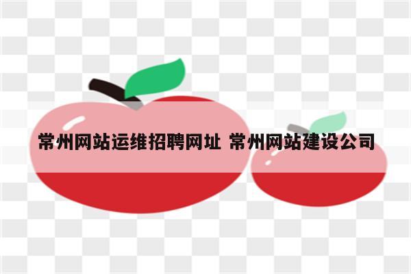 常州网站运维招聘网址 常州网站建设公司
