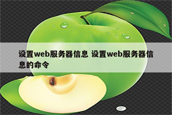 设置web服务器信息 设置web服务器信息的命令