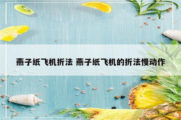 燕子纸飞机折法 燕子纸飞机的折法慢动作