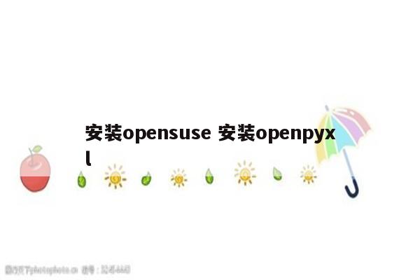 安装opensuse 安装openpyxl