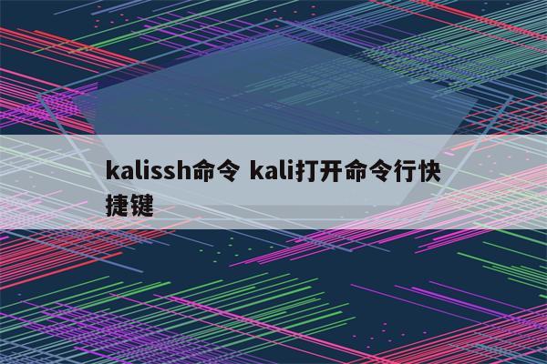 kalissh命令 kali打开命令行快捷键