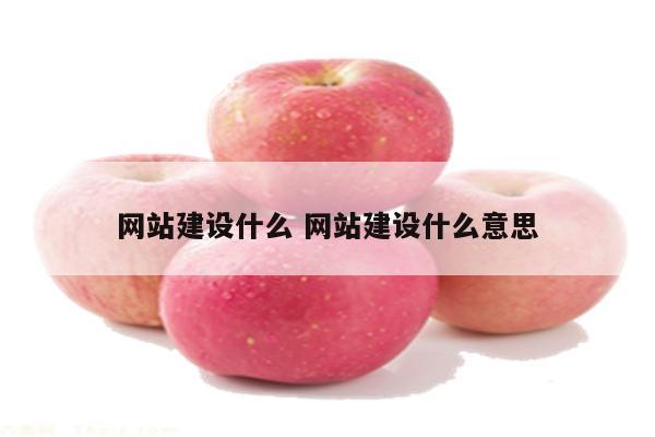 网站建设什么 网站建设什么意思