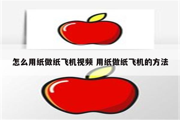怎么用纸做纸飞机视频 用纸做纸飞机的方法