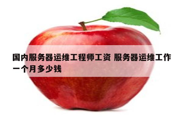国内服务器运维工程师工资 服务器运维工作一个月多少钱