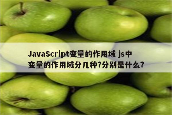 JavaScript变量的作用域 js中变量的作用域分几种?分别是什么?