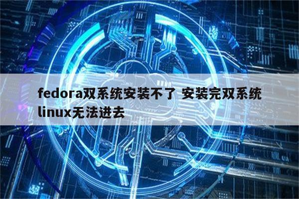 fedora双系统安装不了 安装完双系统linux无法进去
