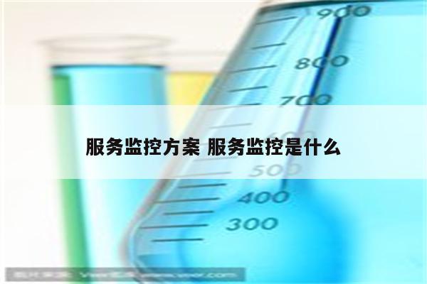 服务监控方案 服务监控是什么