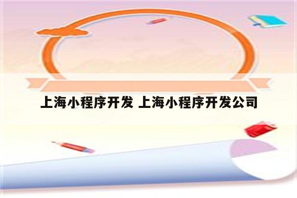 上海小程序开发 上海小程序开发公司