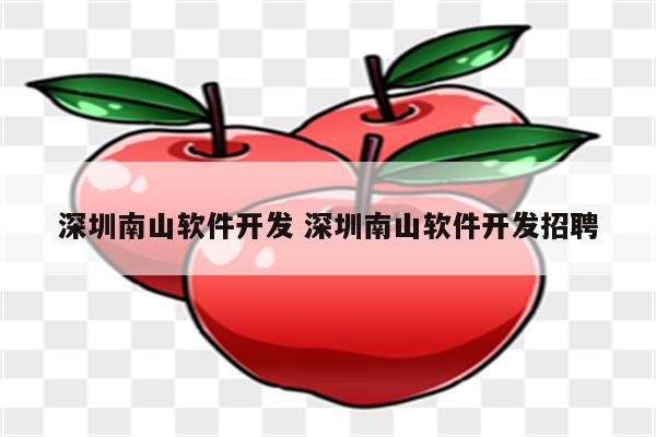深圳南山软件开发 深圳南山软件开发招聘