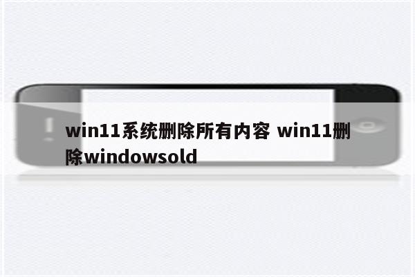 win11系统删除所有内容 win11删除windowsold