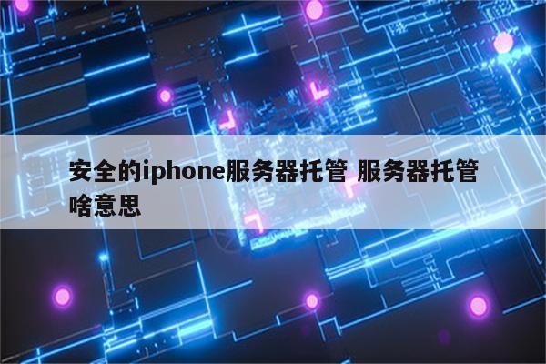 安全的iphone服务器托管 服务器托管啥意思
