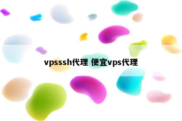 vpsssh代理 便宜vps代理