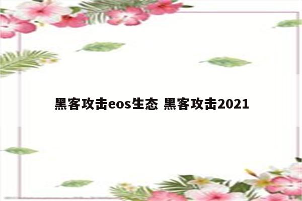 黑客攻击eos生态 黑客攻击2021