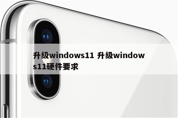 升级windows11 升级windows11硬件要求