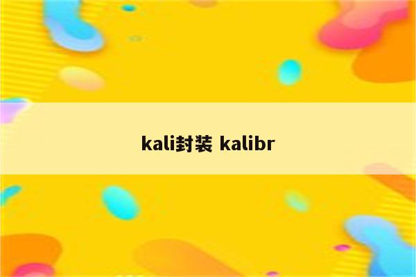 kali封装 kalibr