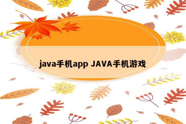 java手机app JAVA手机游戏