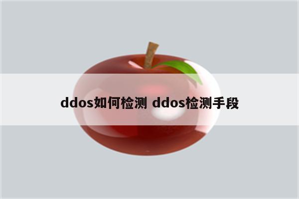 ddos如何检测 ddos检测手段
