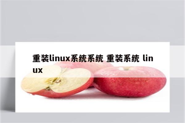 重装linux系统系统 重装系统 linux