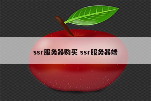 ssr服务器购买 ssr服务器端