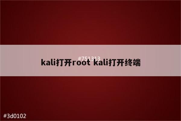 kali打开root kali打开终端