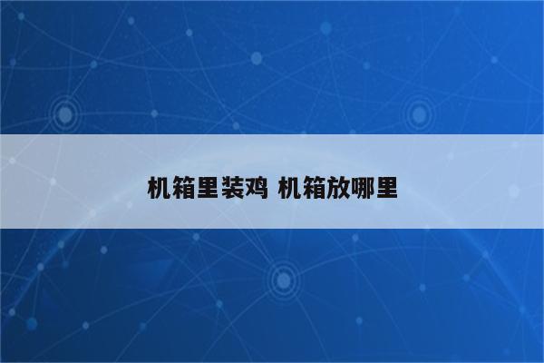 机箱里装鸡 机箱放哪里