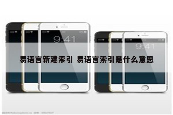 易语言新建索引 易语言索引是什么意思