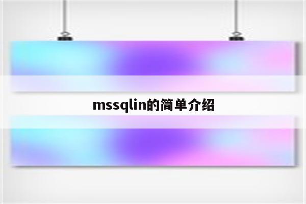 mssqlin的简单介绍