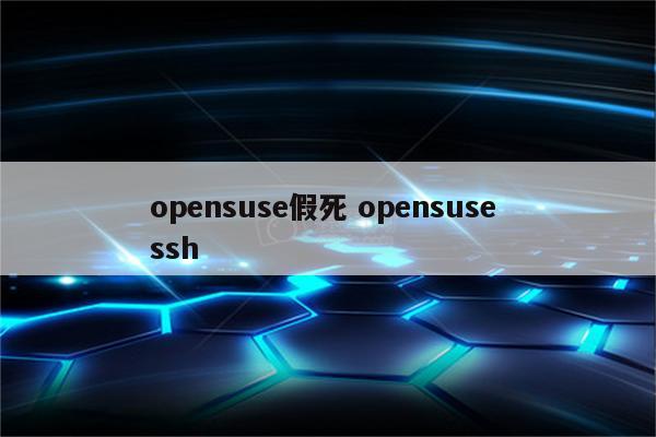 opensuse假死 opensuse ssh