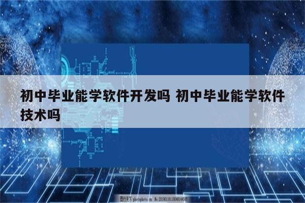 初中毕业能学软件开发吗 初中毕业能学软件技术吗