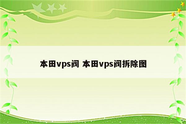 本田vps阀 本田vps阀拆除图