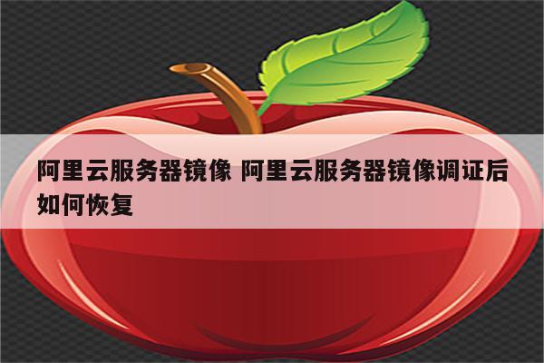 阿里云服务器镜像 阿里云服务器镜像调证后如何恢复