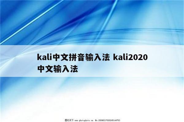 kali中文拼音输入法 kali2020中文输入法