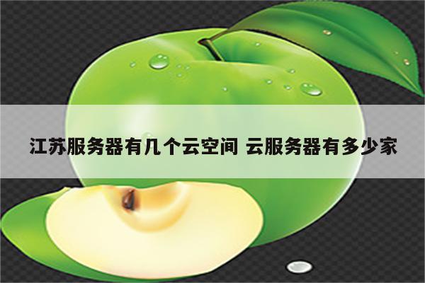 江苏服务器有几个云空间 云服务器有多少家