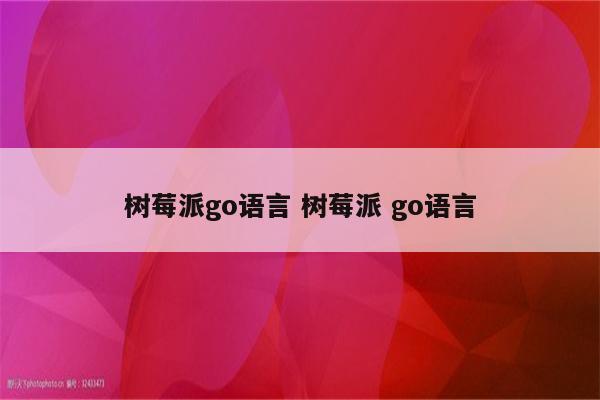 树莓派go语言 树莓派 go语言