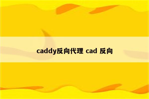 caddy反向代理 cad 反向