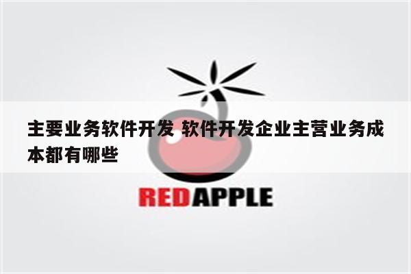 主要业务软件开发 软件开发企业主营业务成本都有哪些