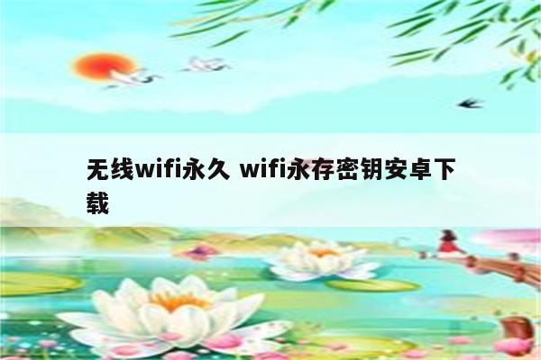 无线wifi永久 wifi永存密钥安卓下载
