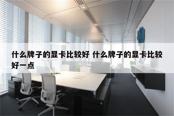 什么牌子的显卡比较好 什么牌子的显卡比较好一点