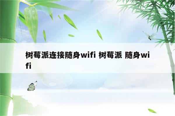 树莓派连接随身wifi 树莓派 随身wifi