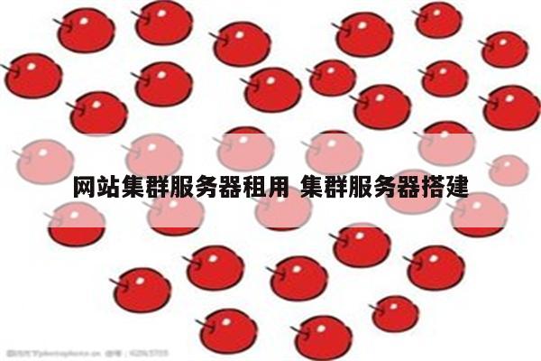 网站集群服务器租用 集群服务器搭建