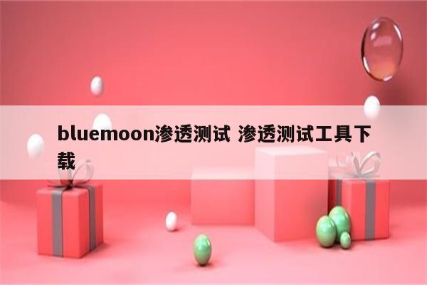 bluemoon渗透测试 渗透测试工具下载