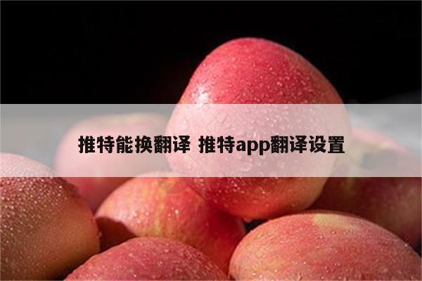 推特能换翻译 推特app翻译设置