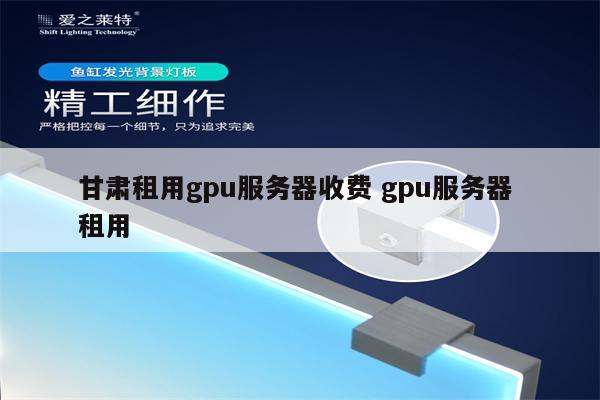 甘肃租用gpu服务器收费 gpu服务器 租用