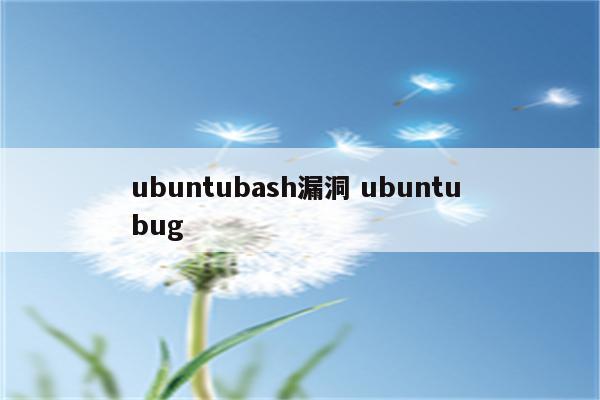 ubuntubash漏洞 ubuntu bug