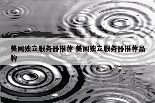 美国独立服务器推荐 美国独立服务器推荐品牌