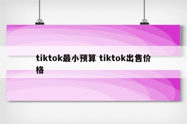 tiktok最小预算 tiktok出售价格