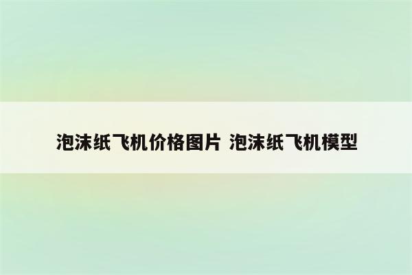 泡沫纸飞机价格图片 泡沫纸飞机模型