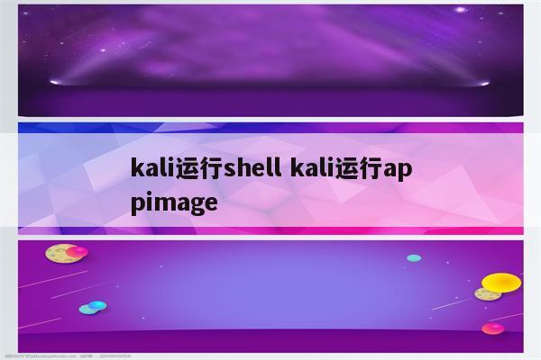 kali运行shell kali运行appimage